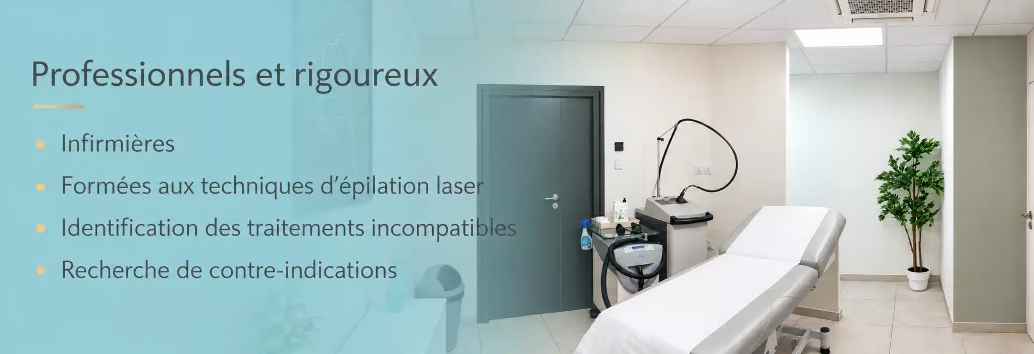 Équipe et salle de soins avec laser Cynosure Elite+